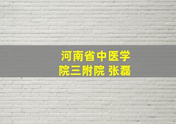 河南省中医学院三附院 张磊